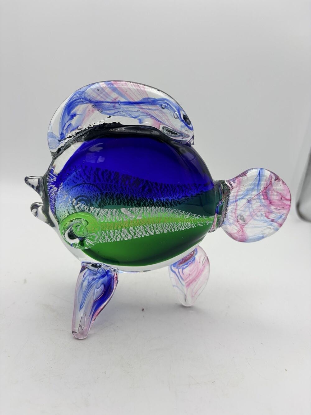 Morano Hand Blown Glass Fish. Beautiful Sommerso Tropical Fish.